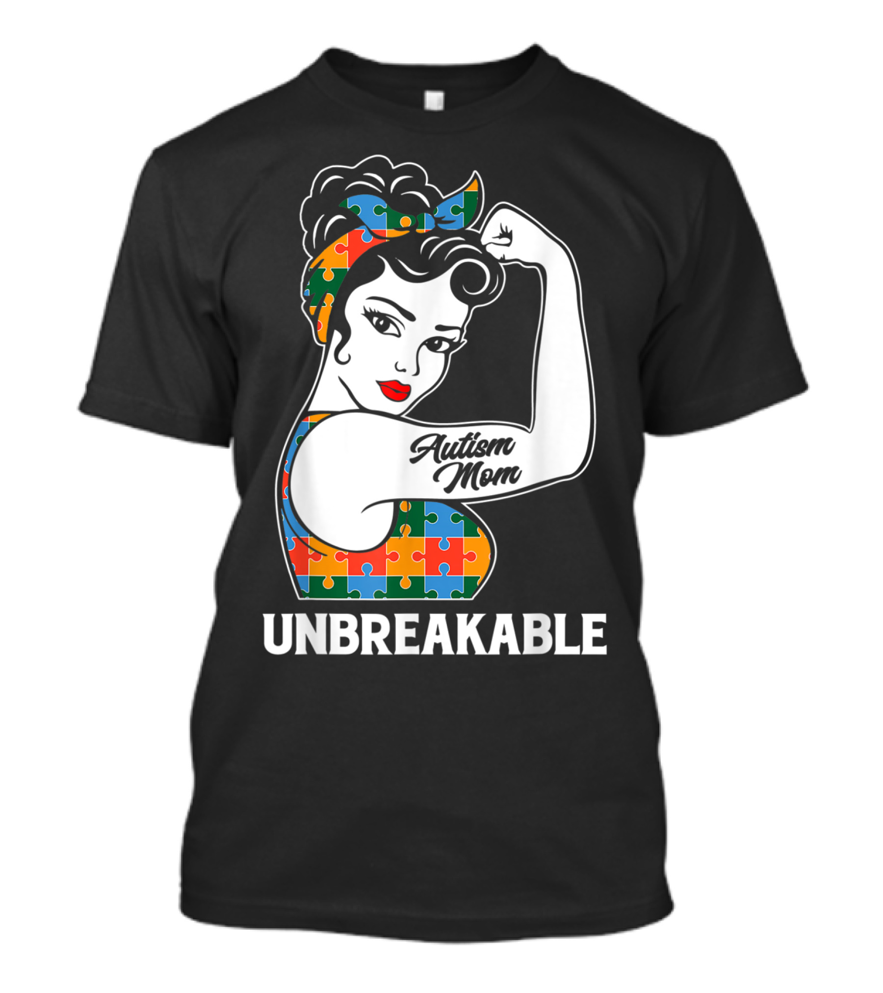 Unbreakable Autism Mom Puzzle Pattern Awareness Strong T-Shirt