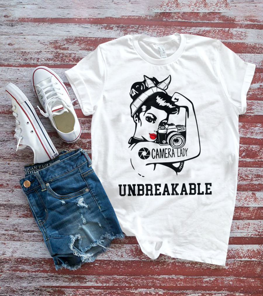 Camera Lady Unbreakable Iconic Femme Strength T-Shirt