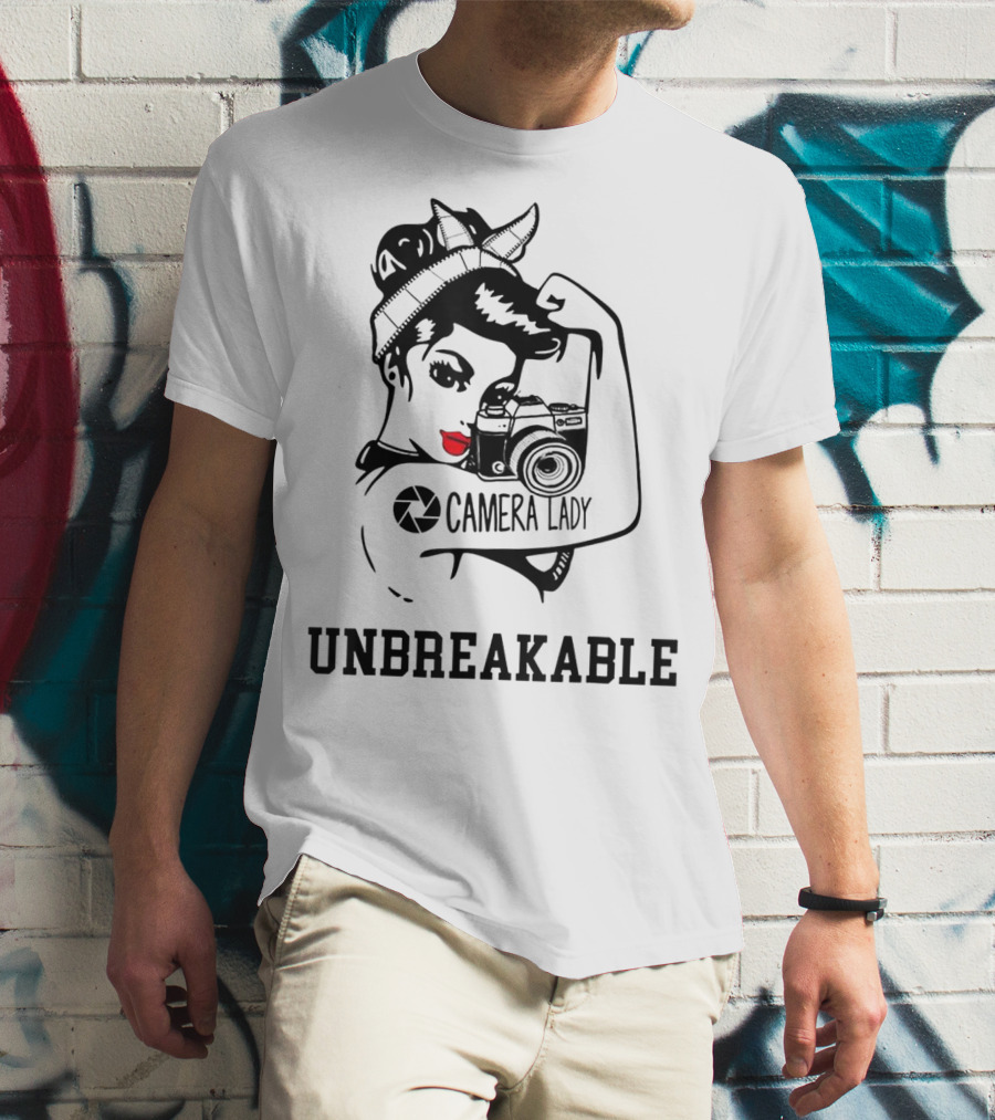 Camera Lady Unbreakable Iconic Femme Strength T-Shirt