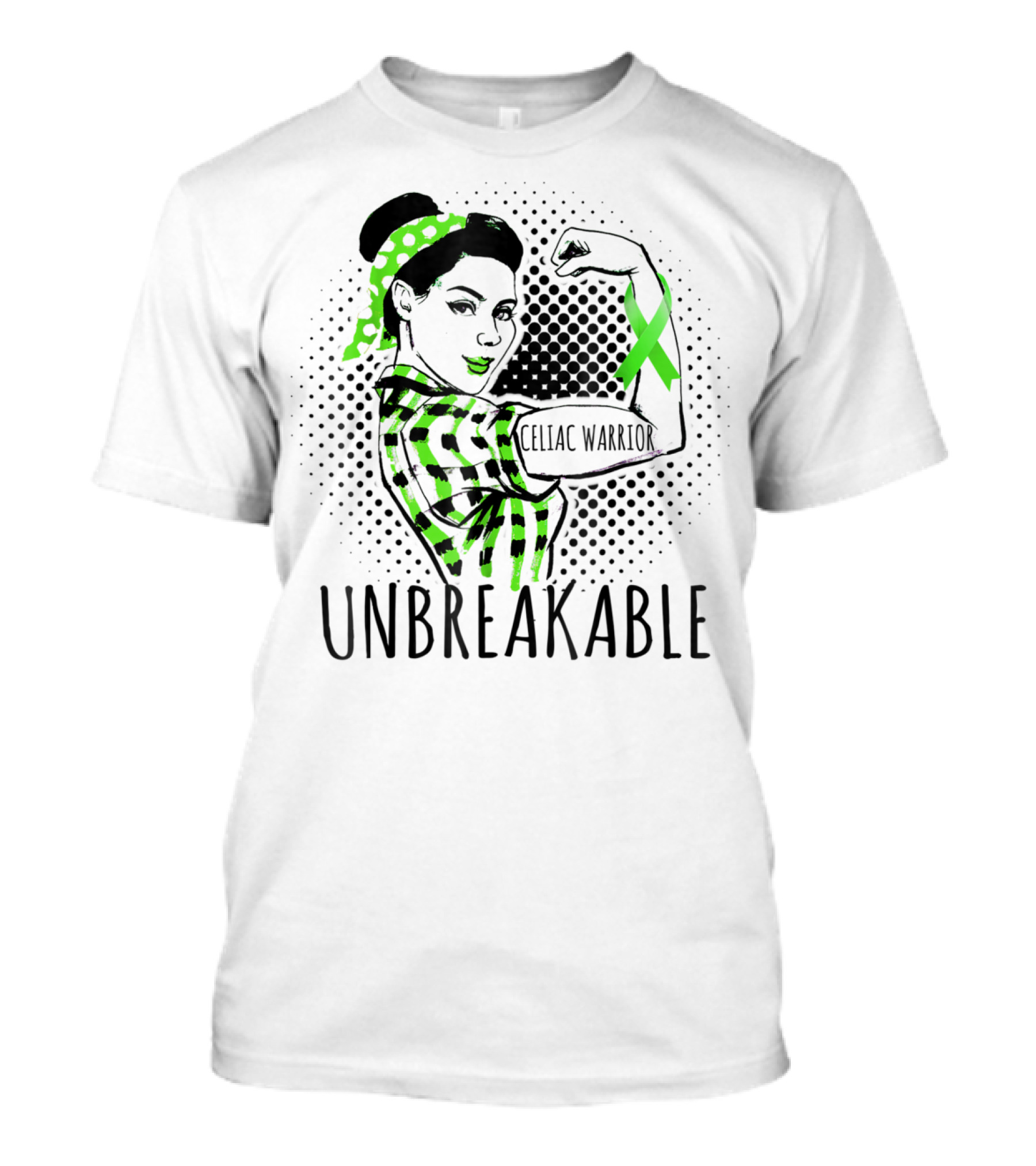 Celiac Warrior Unbreakable Green Ribbon Strength T-Shirt