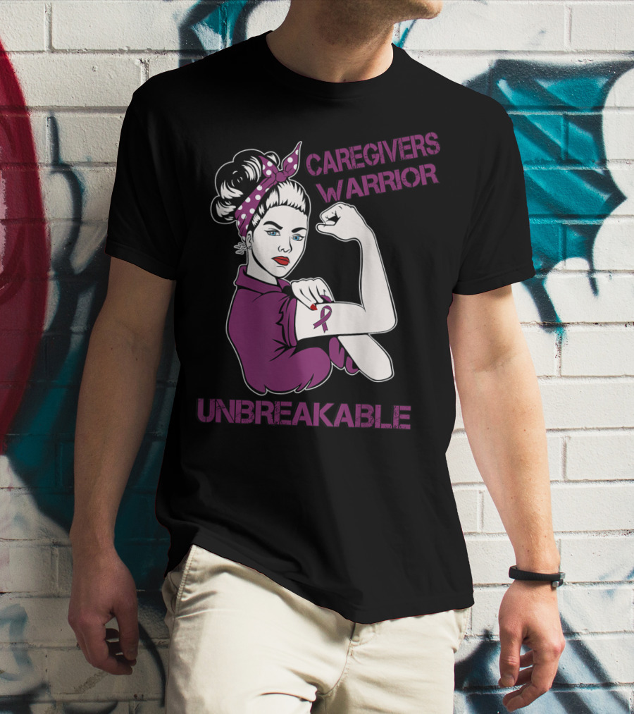 Caregivers Warrior Unbreakable Rosie The Riveter T-Shirt