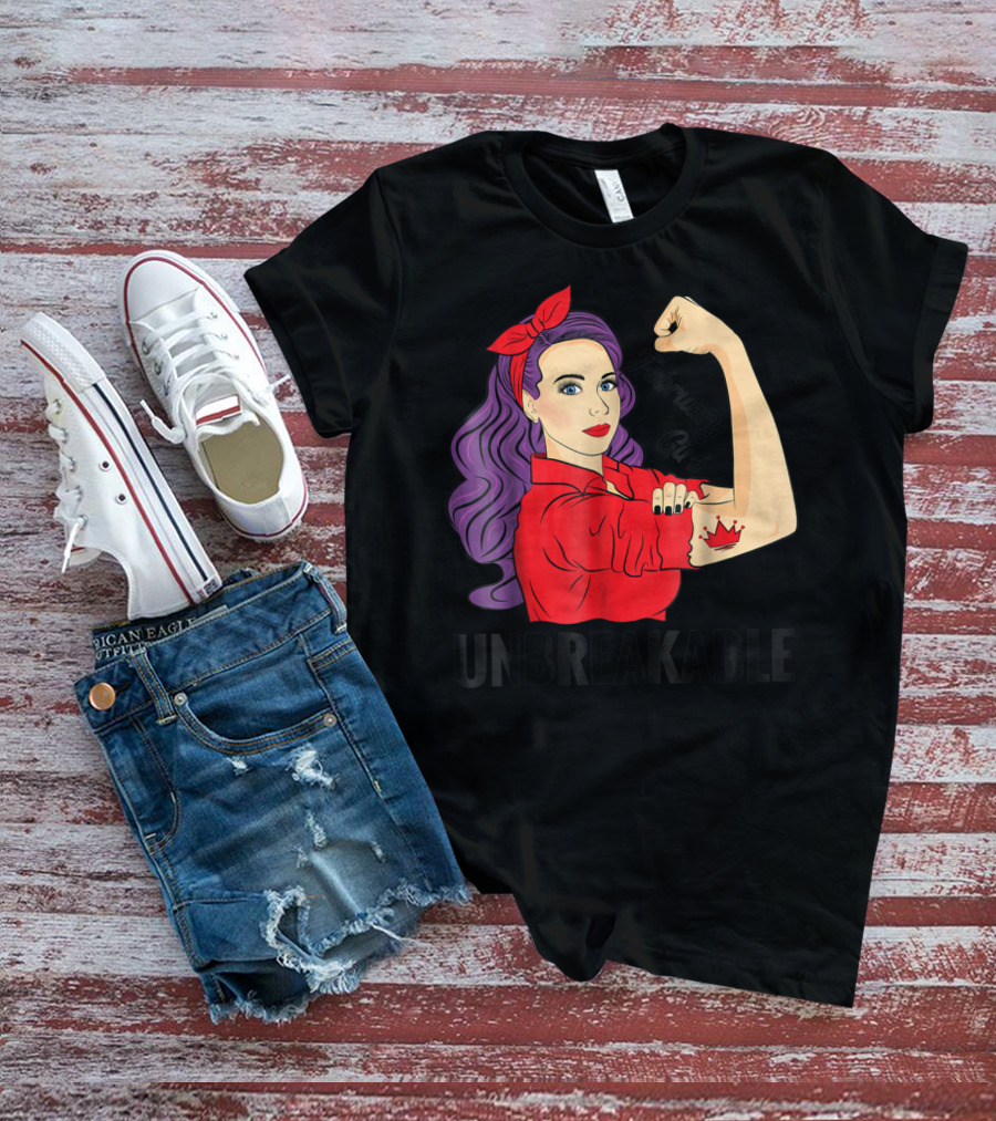 February Girl Unbreakable With Crown Tattoo Retro T-Shirt