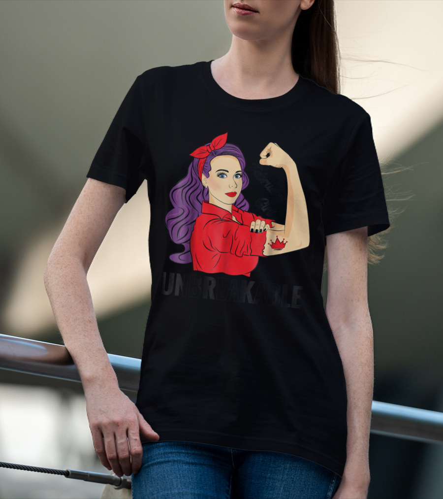 February Girl Unbreakable With Crown Tattoo Retro T-Shirt
