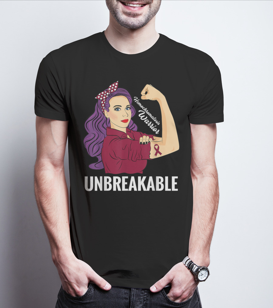 Hemochromatosis Warrior Unbreakable Awareness Rosie The Riveter T-Shirt