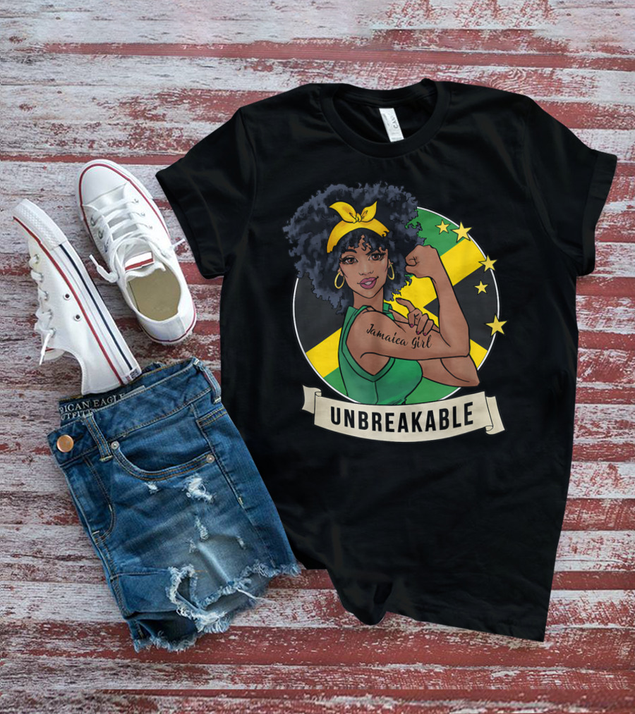 Unbreakable Jamaican Girl Jamaica Flag Colors T-Shirt