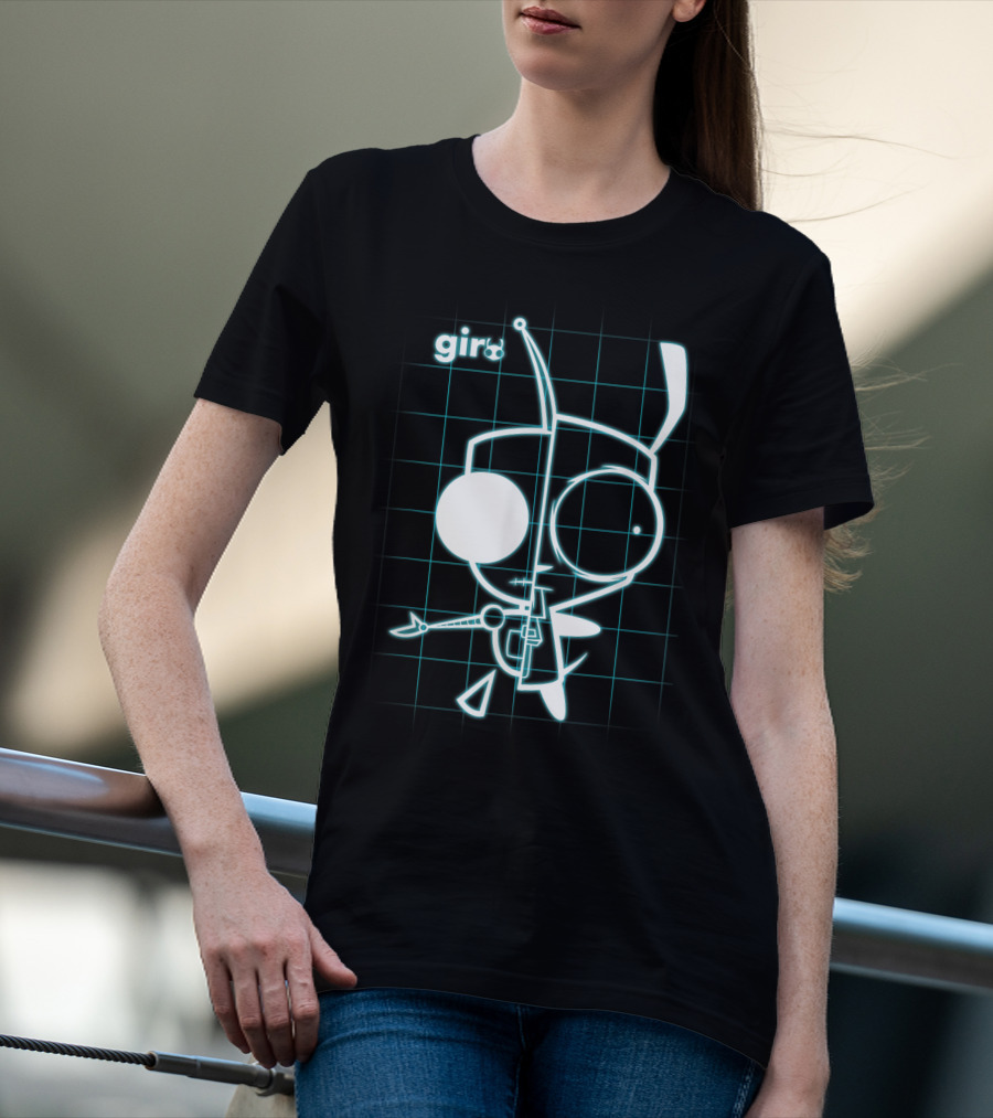 Invader Zim Gir Blueprint Grid T-Shirt