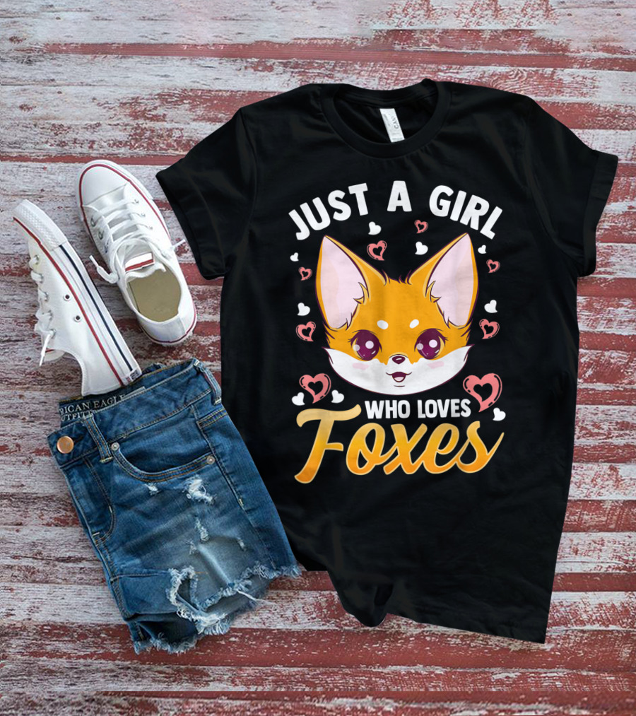 Just A Girl Who Loves Foxes Cute Fox Heart T-Shirt