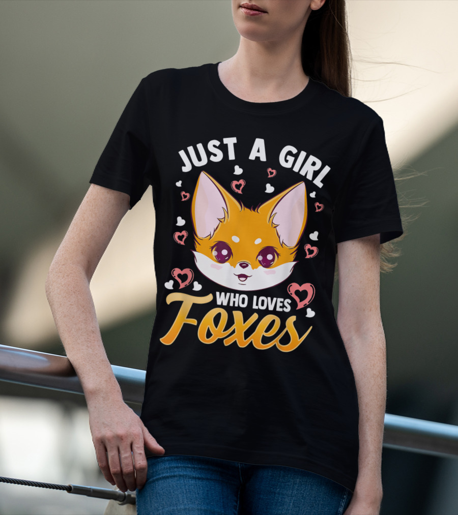 Just A Girl Who Loves Foxes Cute Fox Heart T-Shirt