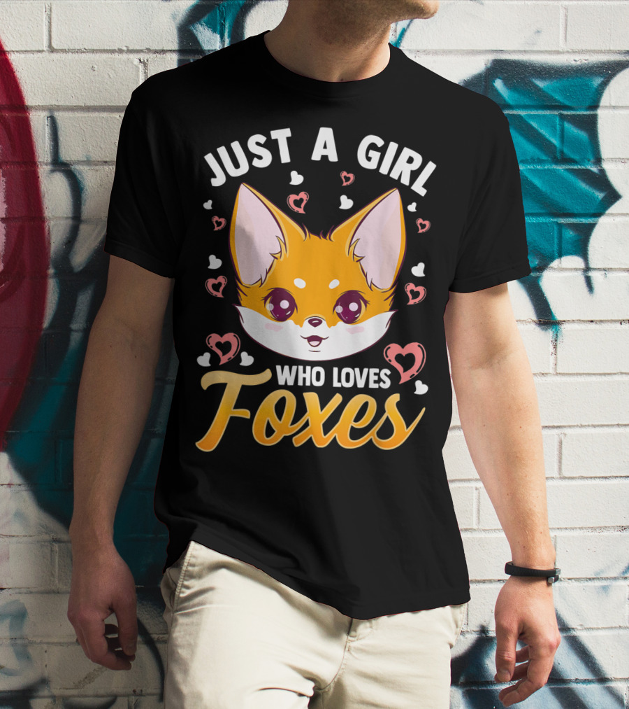 Just A Girl Who Loves Foxes Cute Fox Heart T-Shirt
