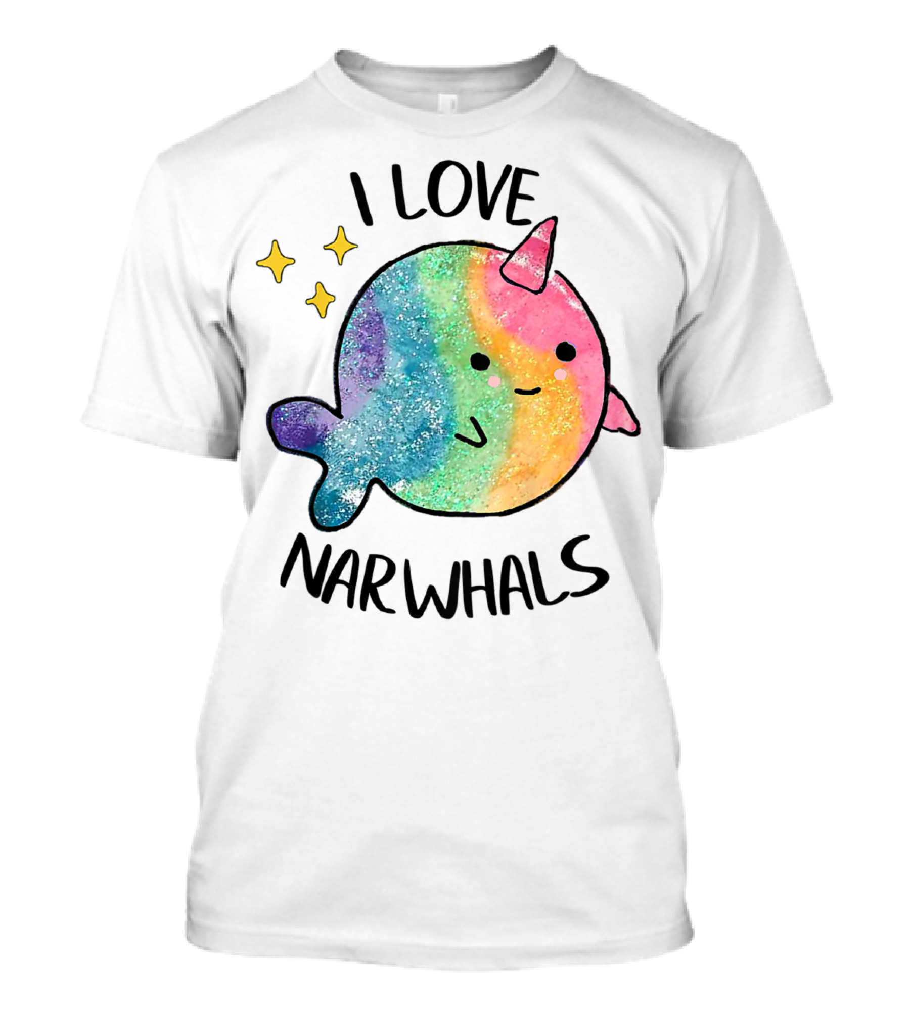 I Love Narwhals Rainbow Whale Kids T-Shirt