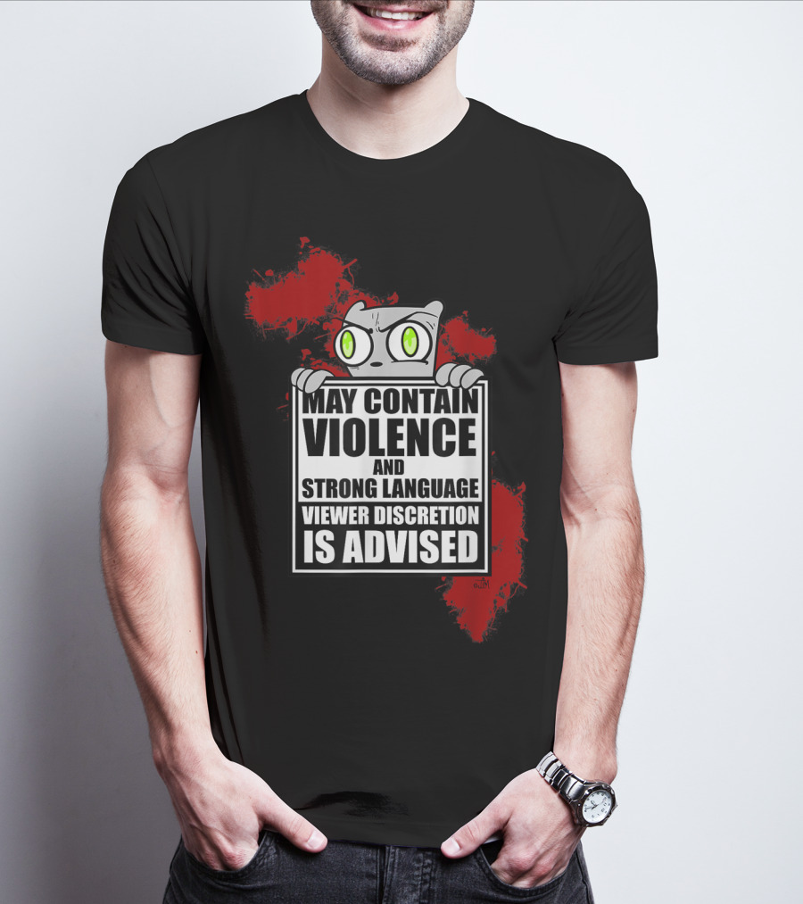 May Contain Violence Strong Language Viewer Discretion Is Advised Foamy The Squirrel T-Shirt