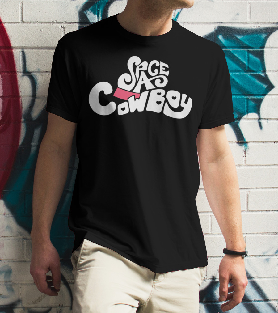 Space Cowboy Retro Typography T-Shirt