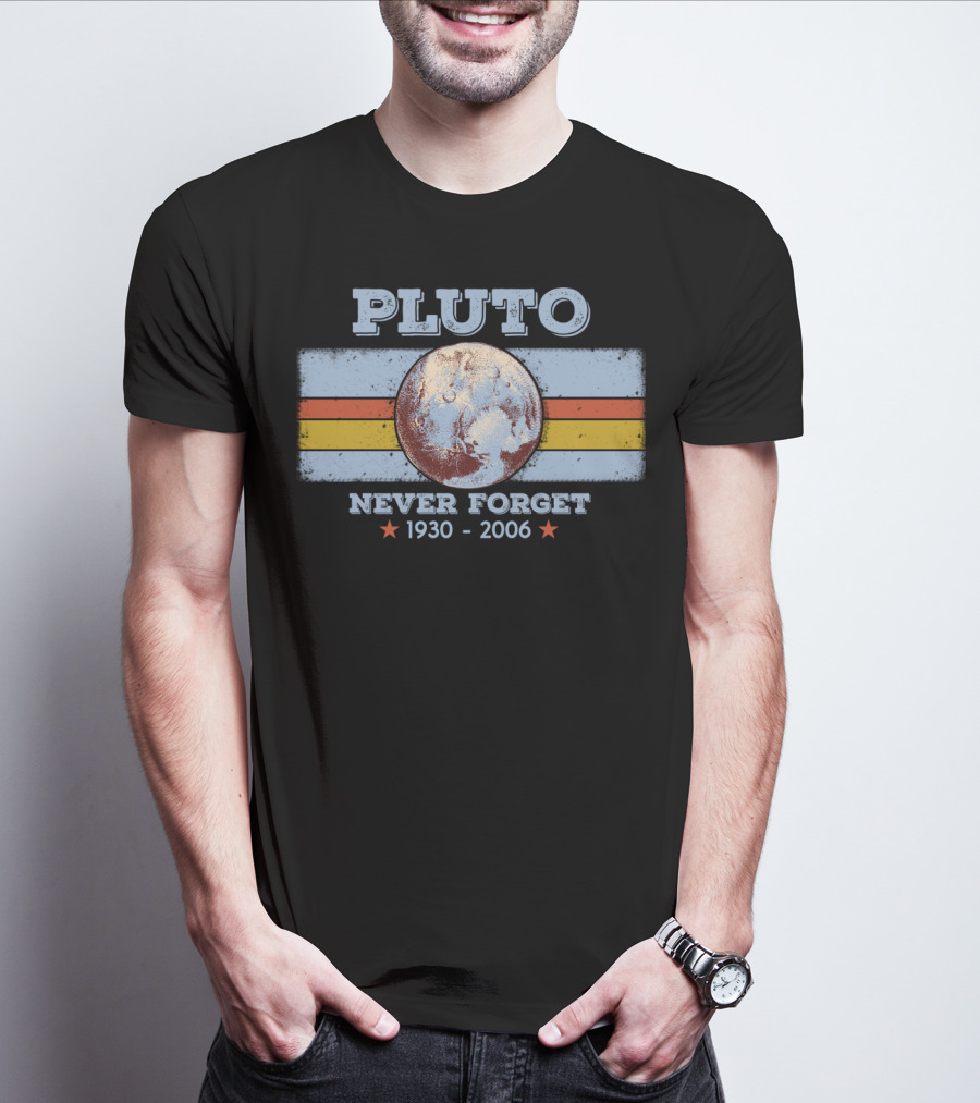 Pluto Never Forget 1930-2006 Retro Astronomy Planet T-Shirt