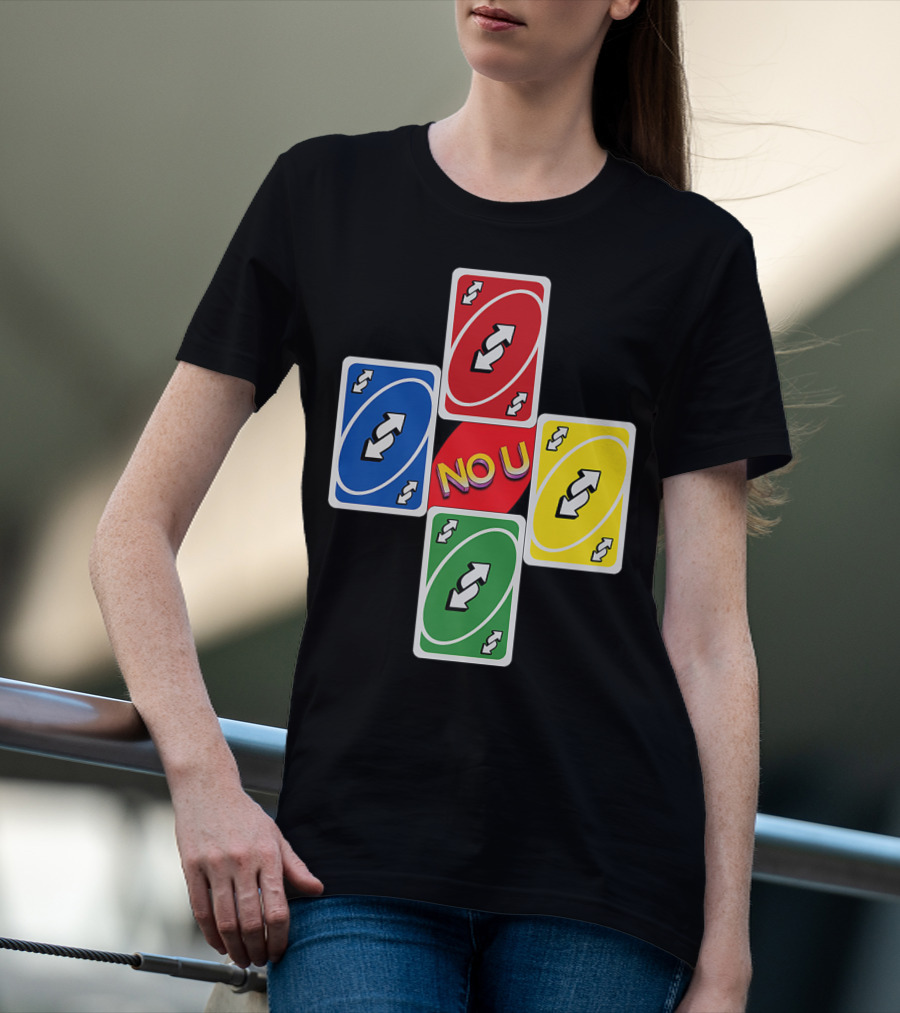No U Reverse Card Cross Multicolor T-Shirt