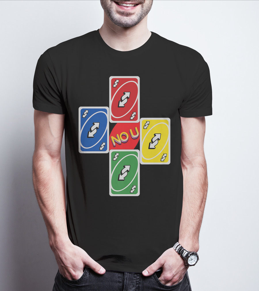 No U Reverse Card Cross Multicolor T-Shirt
