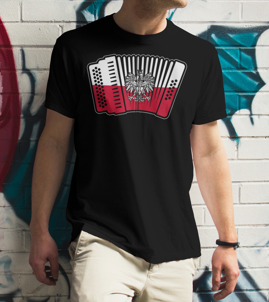 Polish Flag Eagle Accordion Polska T-Shirt