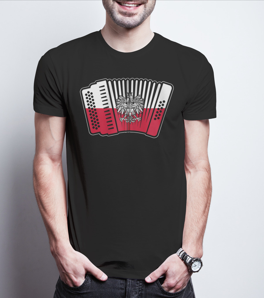 Polish Flag Eagle Accordion Polska T-Shirt
