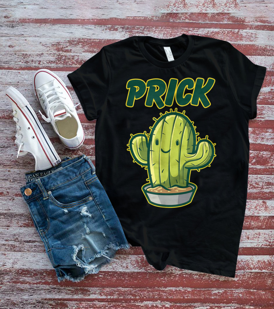 Prick Happy Smiley Cactus Epic Gag T-Shirt