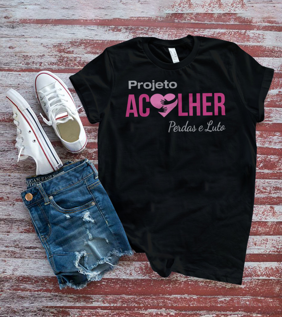 Projeto Acolher Coração Perdas E Luto Abraço T-Shirt