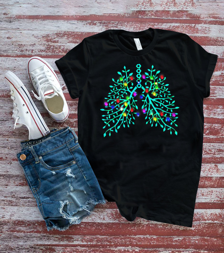 Respiratory Therapy Christmas Lung Lights T-Shirt