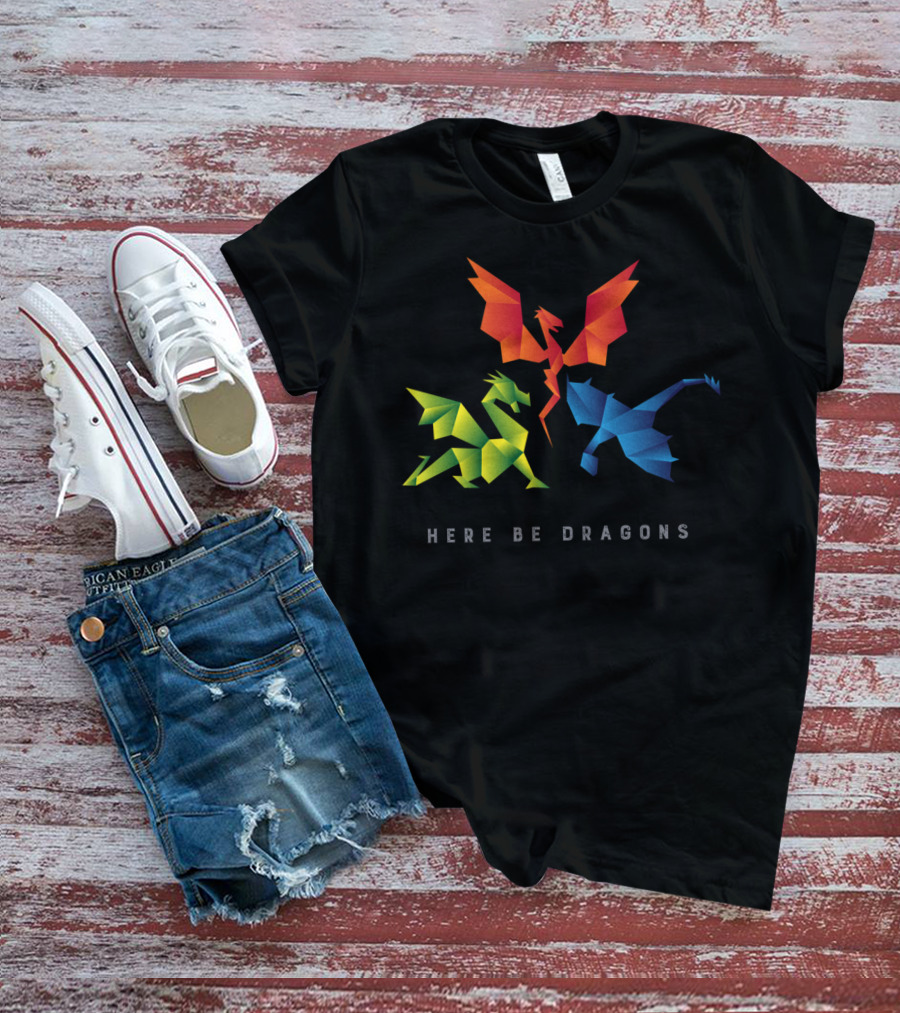 Here Be Dragons Scp1762 Origami T-Shirt