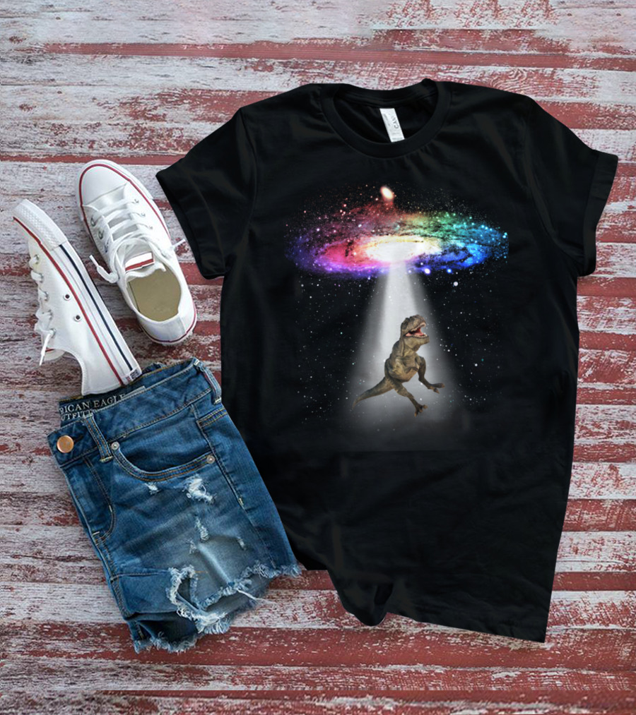 Space Dinosaur Trex In Galaxy Beam T-Shirt