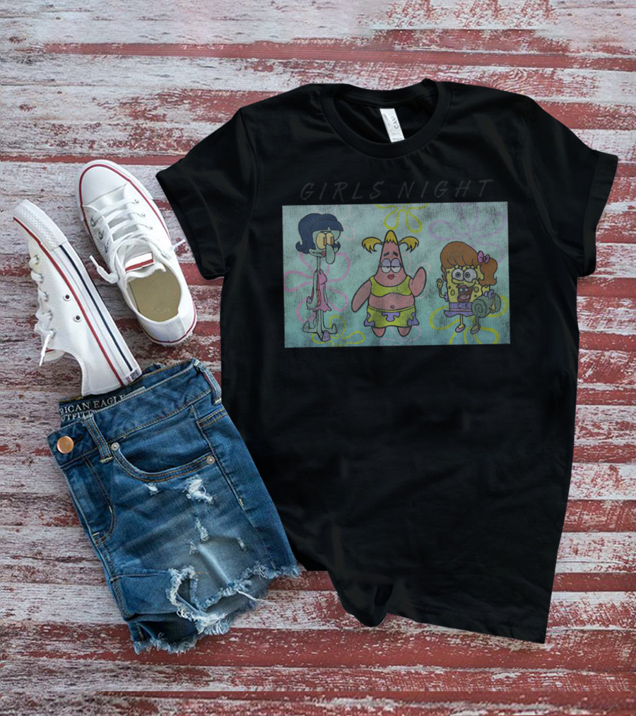 Girls Night Spongebob Squarepants Patrick Squidward T-Shirt