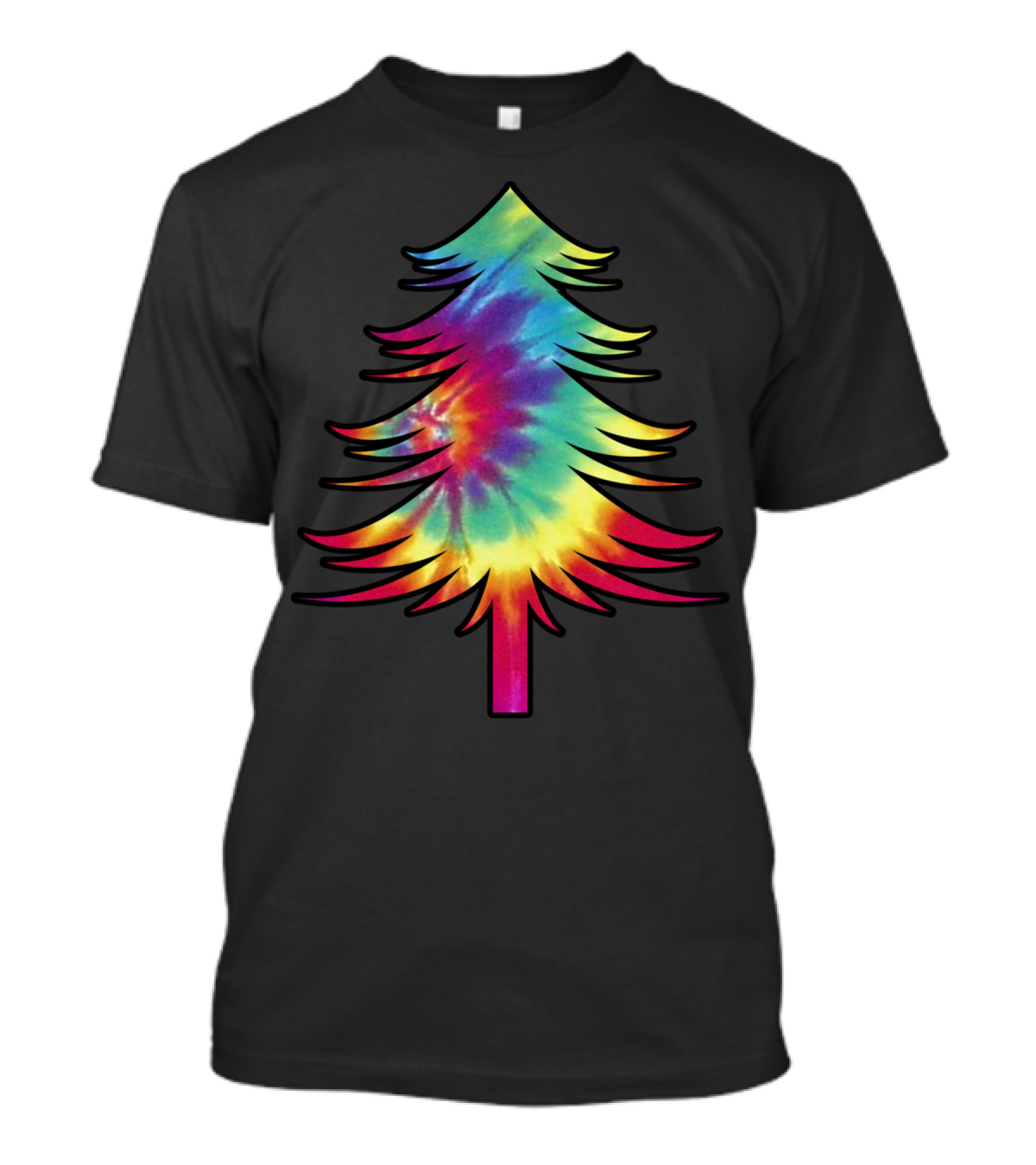 Tie Dye Christmas Tree Colorful Tye Dye Rainbow Effect T-Shirt