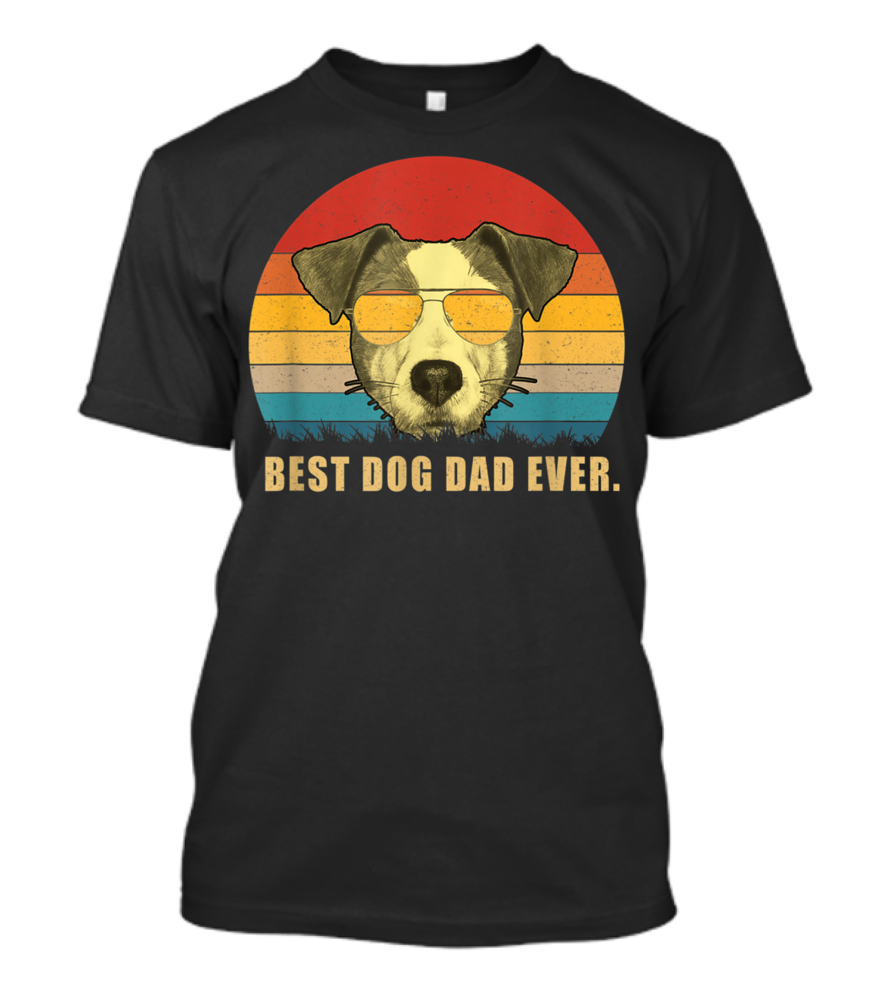 Vintage Jack Russell Terrier Best Dog Dad Ever Retro Sunglasses T-Shirt