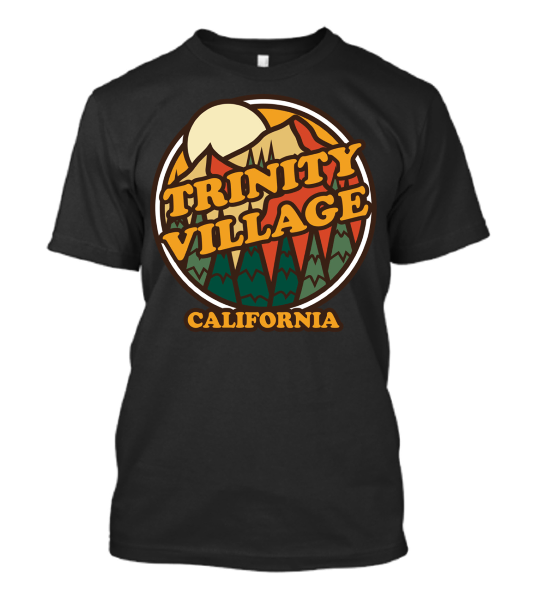Trinity Village California Vintage Mountain Scenery T-Shirt