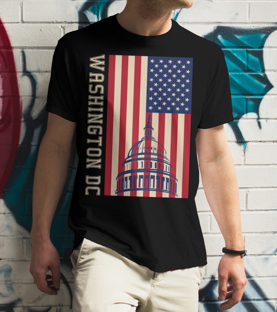 Washington DC American Flag Capitol Building T-Shirt