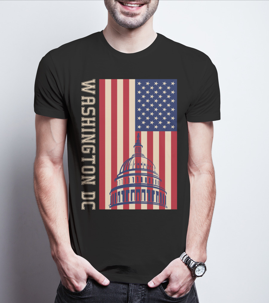 Washington DC American Flag Capitol Building T-Shirt