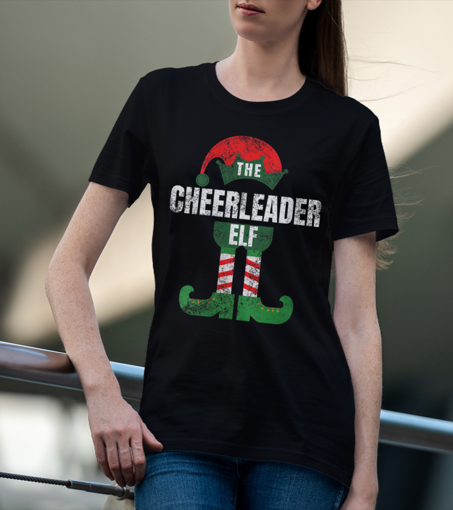 The Cheerleader Elf Christmas Humor Festive T-Shirt