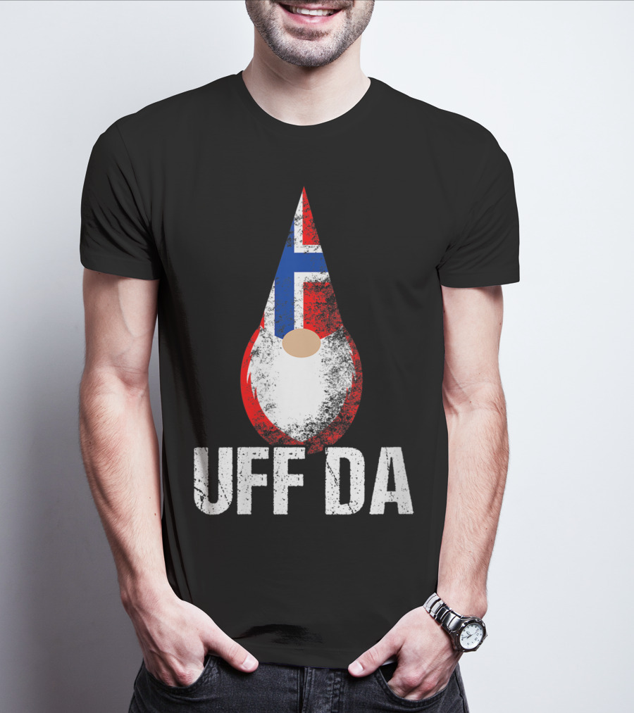 Uff Da Norwegian Flag Gnome Norway Tomte T-Shirt