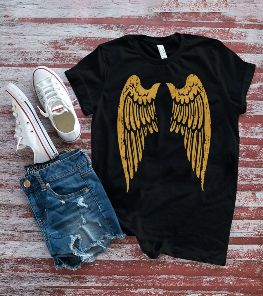 Gold Angel Wings Back T-Shirt