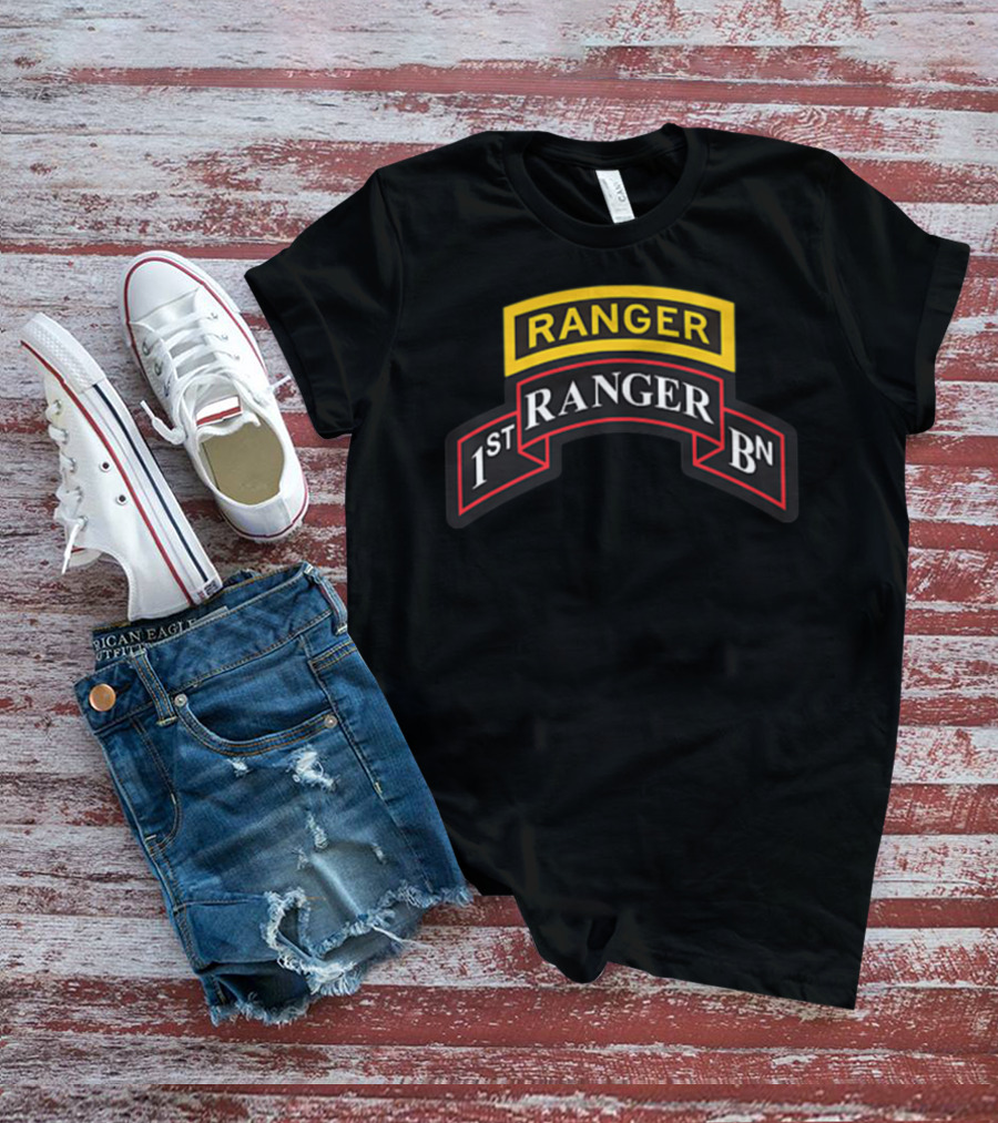 Ranger 1st Ranger Bn Scroll And Ranger Tab T-Shirt