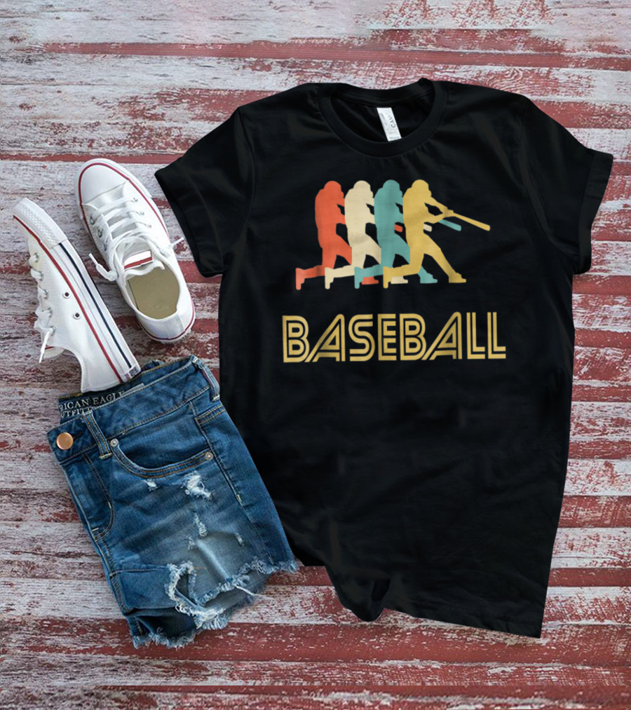 Baseball Batter Pop Multicolor Swing T-Shirt