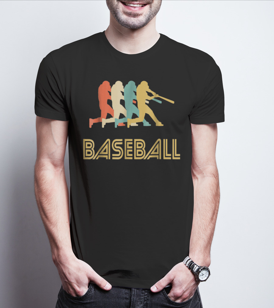 Baseball Batter Pop Multicolor Swing T-Shirt