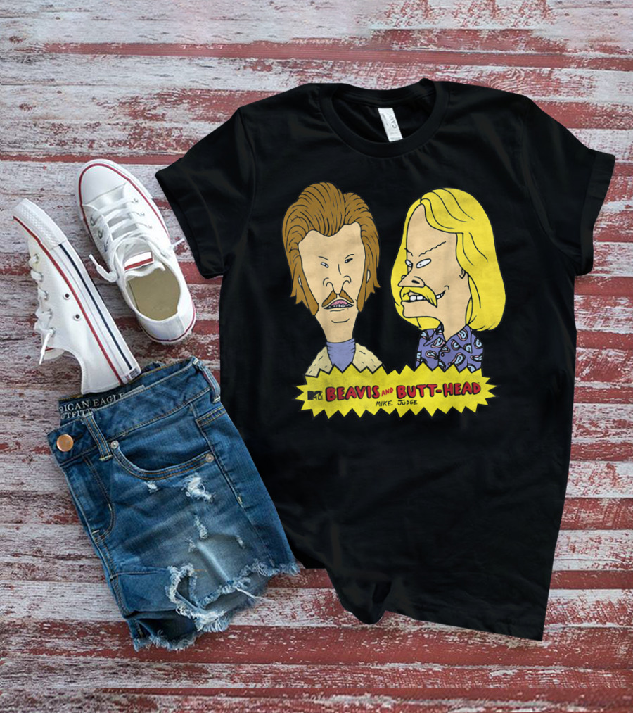 MTV Beavis And Butt-Head Seventies Mustaches Retro Look By Mike Judge T-Shirt