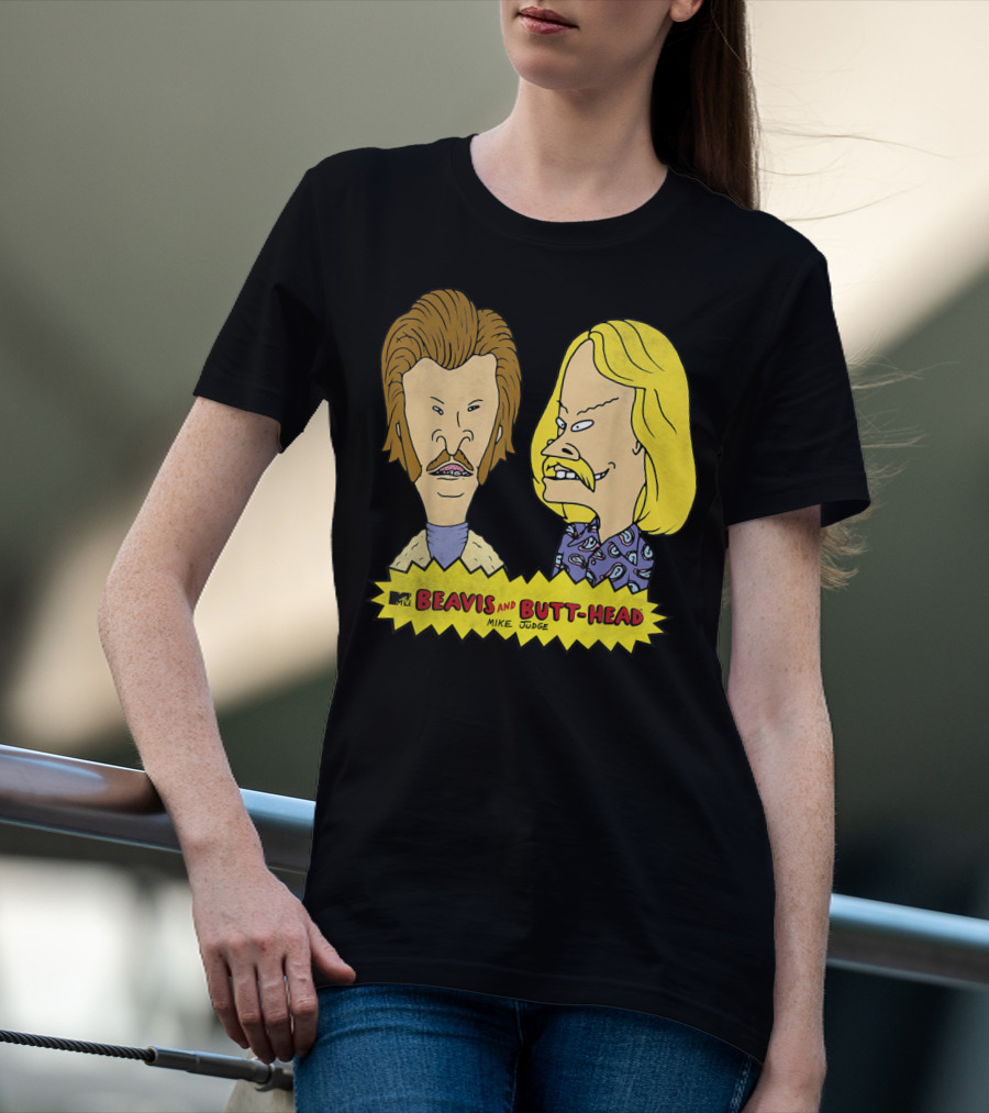 MTV Beavis And Butt-Head Seventies Mustaches Retro Look By Mike Judge T-Shirt