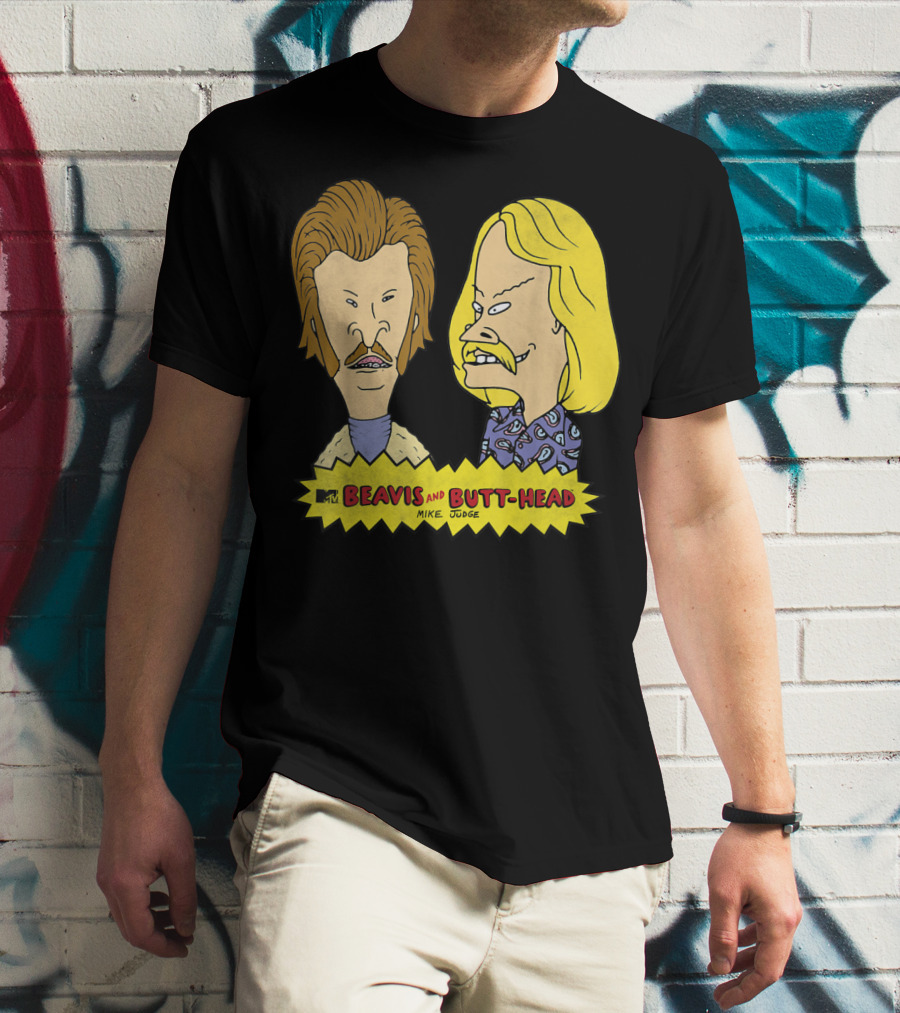 MTV Beavis And Butt-Head Seventies Mustaches Retro Look By Mike Judge T-Shirt