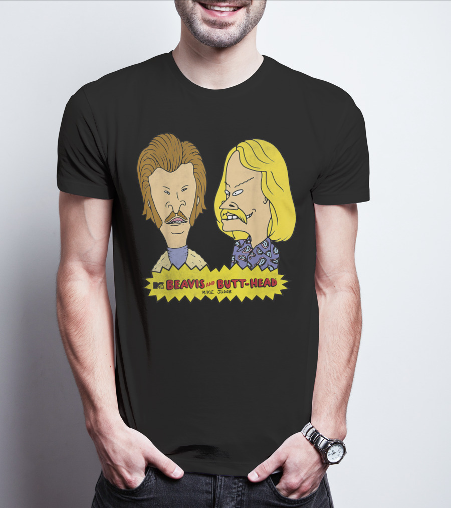 MTV Beavis And Butt-Head Seventies Mustaches Retro Look By Mike Judge T-Shirt