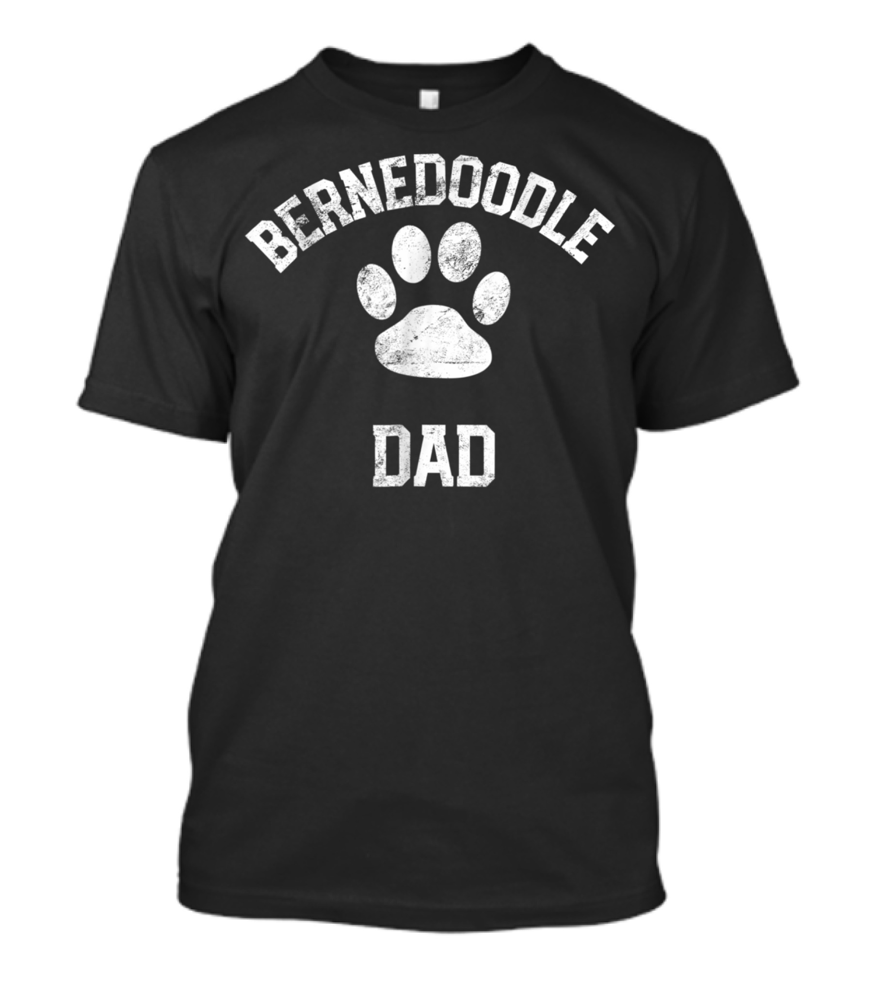 Bernedoodle Dad Distressed Vintage Look Paw Prints T-Shirt