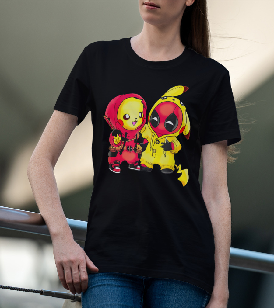 Cute Pikapool Pikachu Deadpool Mashup Hoodie Characters T-Shirt