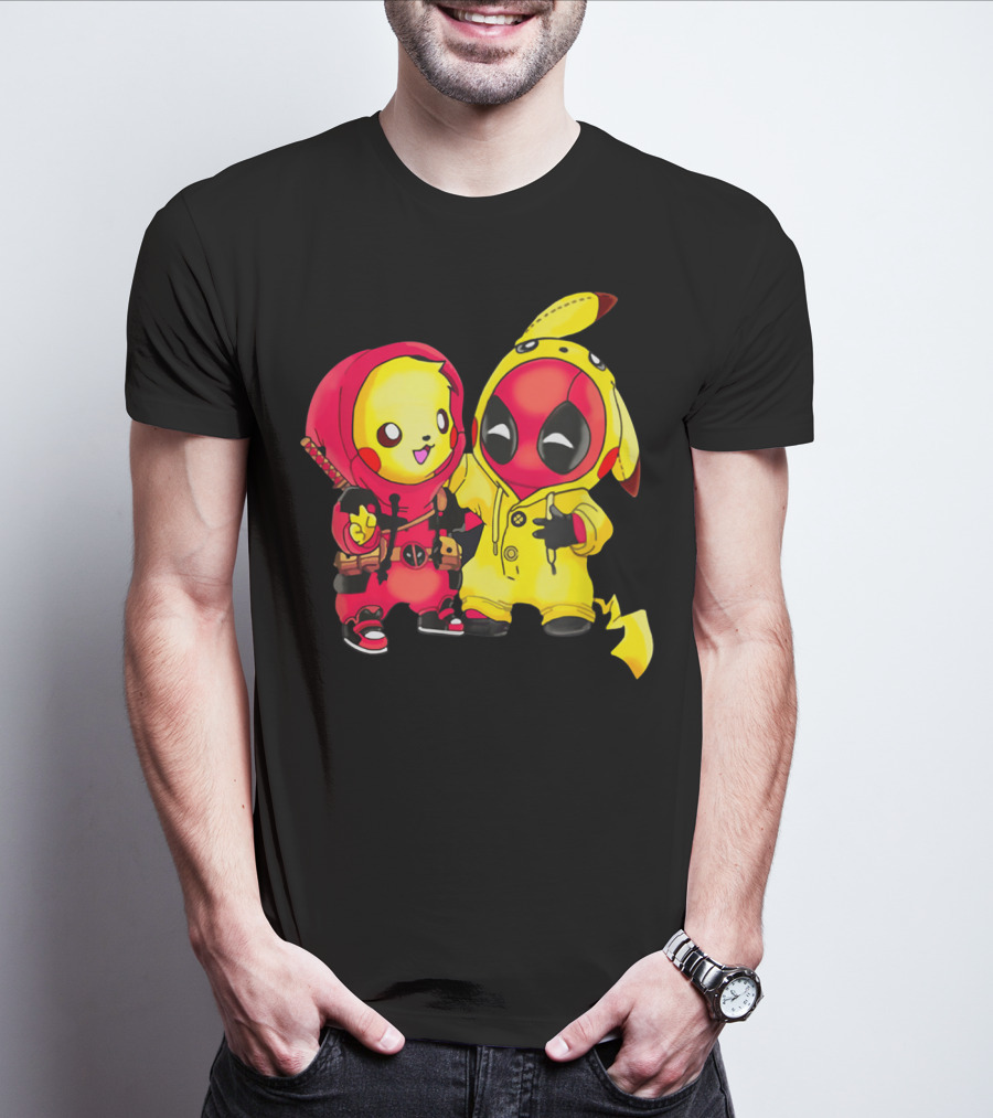 Cute Pikapool Pikachu Deadpool Mashup Hoodie Characters T-Shirt