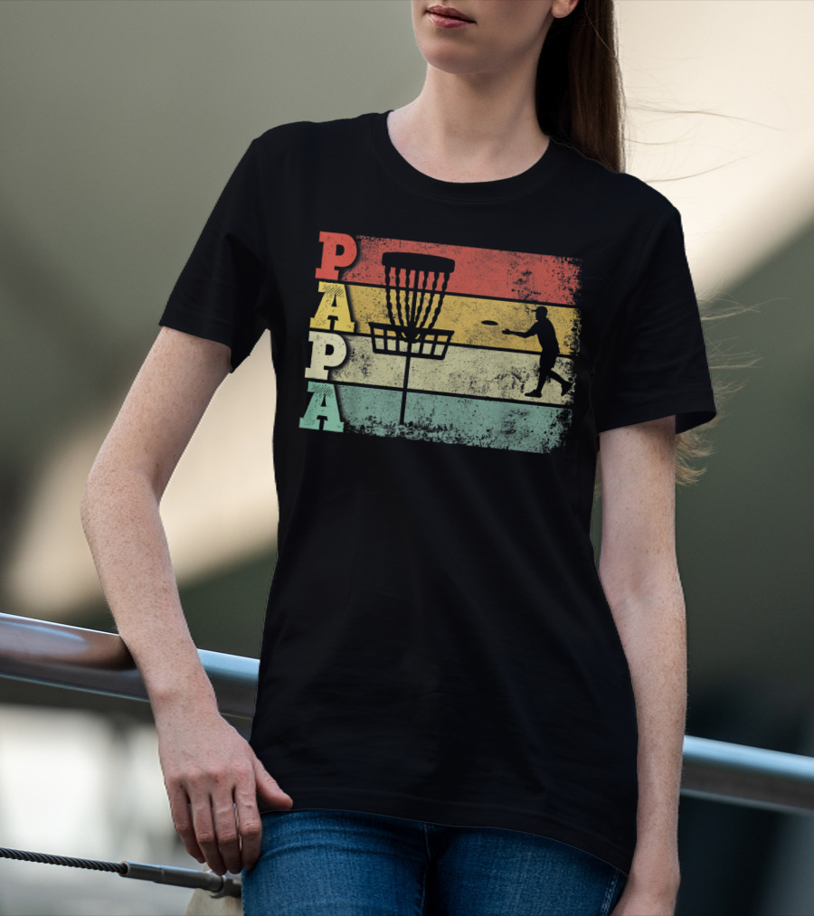 Papa Vintage Disc Golf Dad T-Shirt