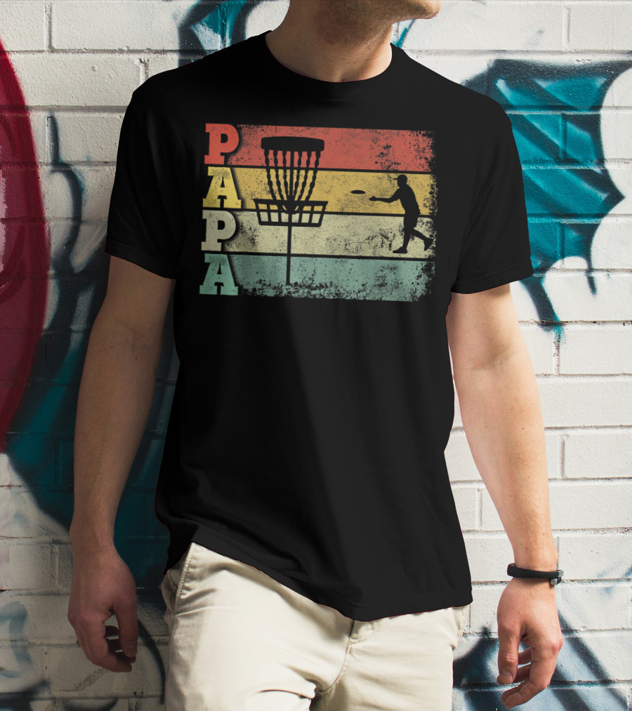 Papa Vintage Disc Golf Dad T-Shirt