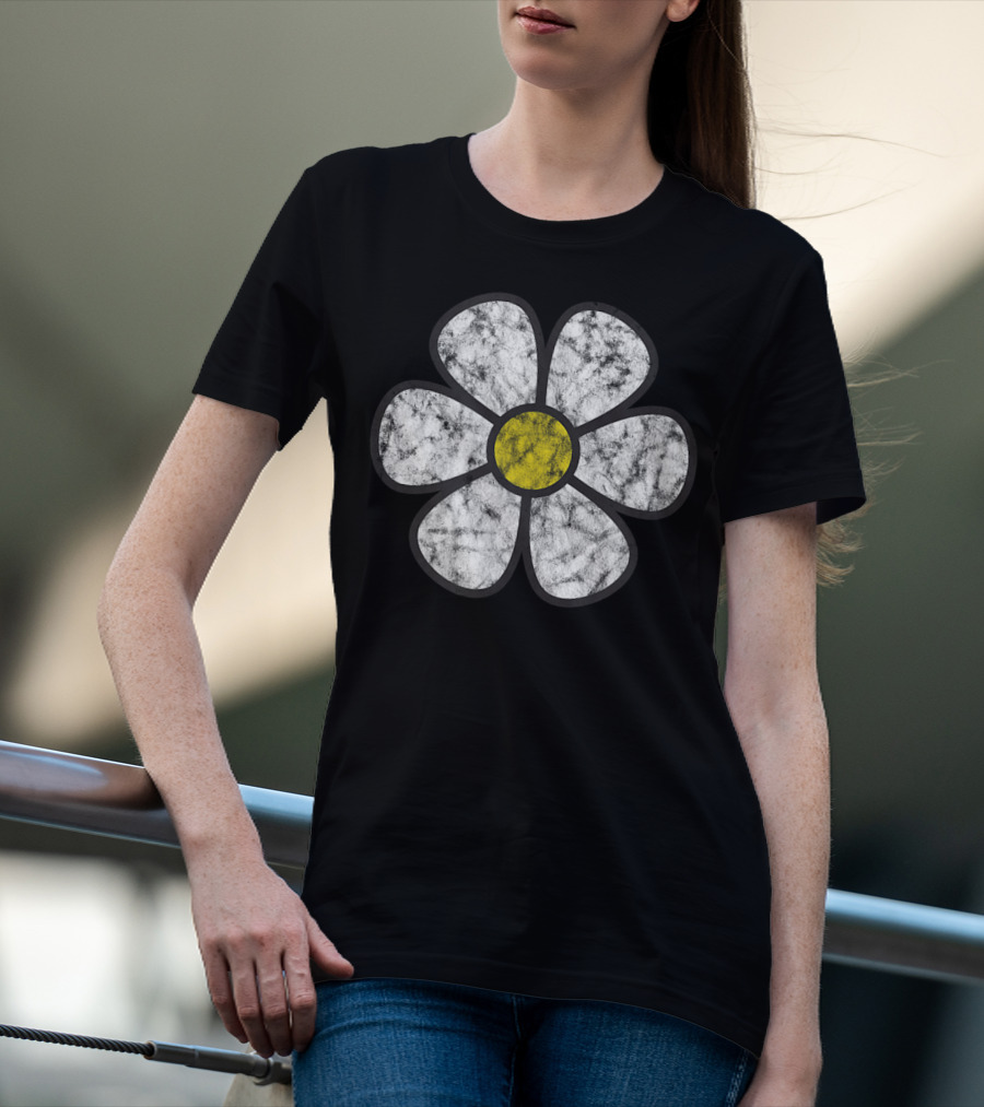 Hippie Daisy Vintage Flower Graphic Effect T-Shirt