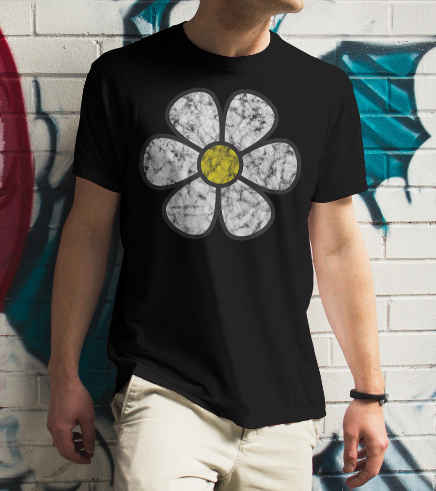 Hippie Daisy Vintage Flower Graphic Effect T-Shirt