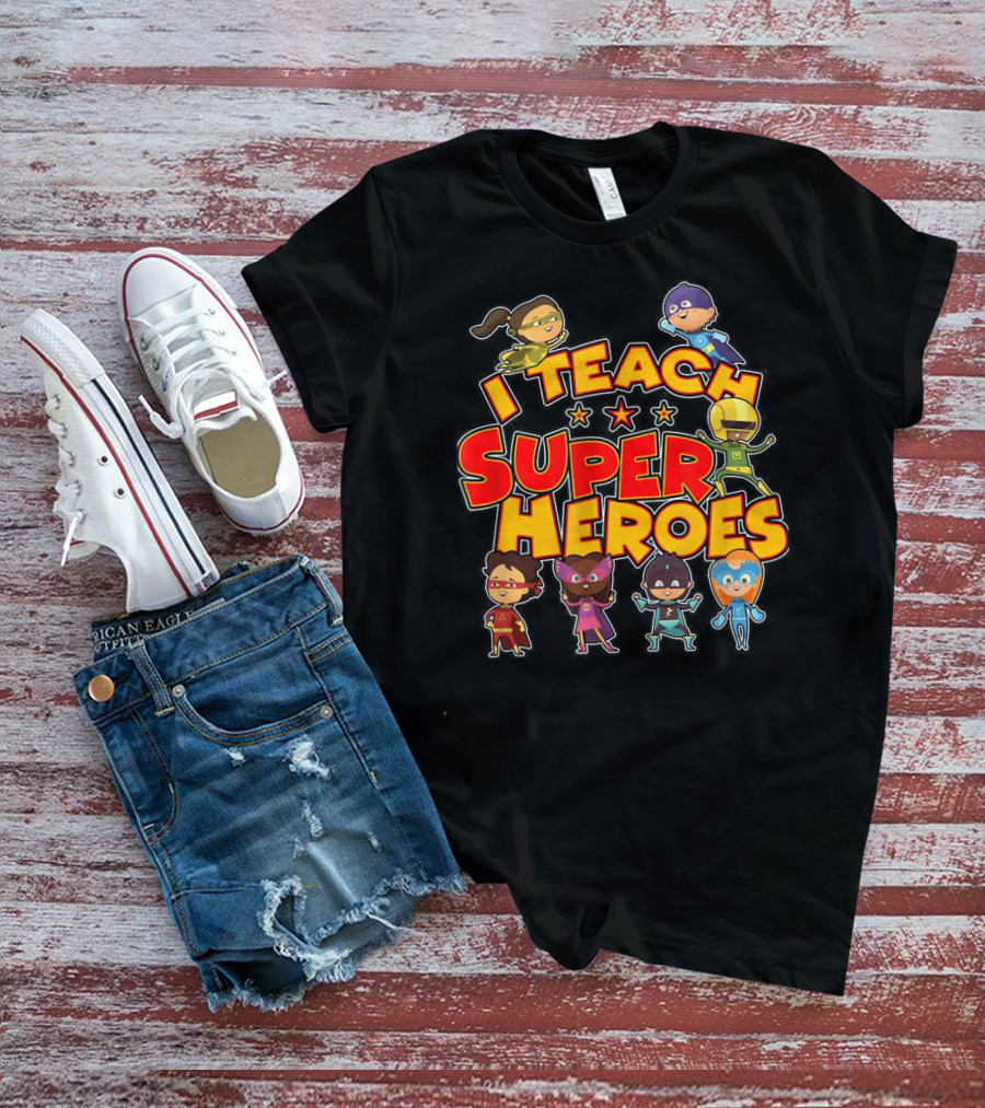 I Teach Superheroes Cute Funny Teacher Hero Kids T-Shirt